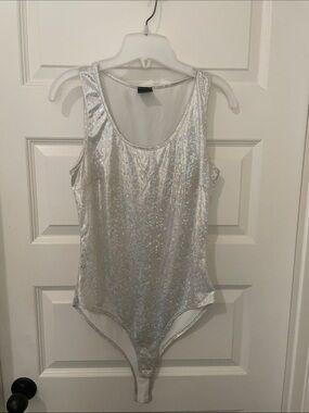 Silver Iridescent Tank Bodysuit - Women Intimates